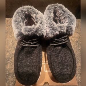 Hey Dude Black and Gray Ankle Boots